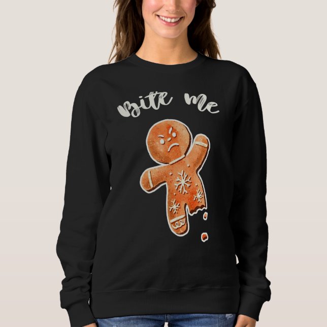 Camiseta Bite-Me Gingercake Man Uger Christmas Sweater 1 (Frente)