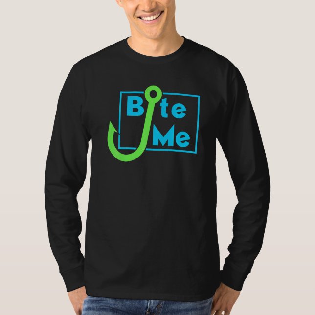 Camiseta Bite Me Pescarando Bait Hook - Teto Pescador (Frente)