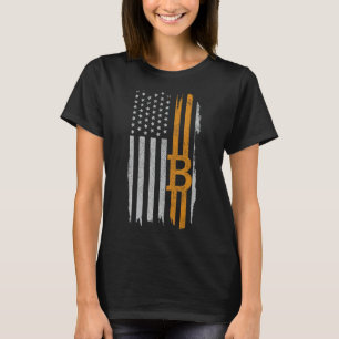 Camiseta Bitmoney American Flag Patriótico Cryptocurrency H