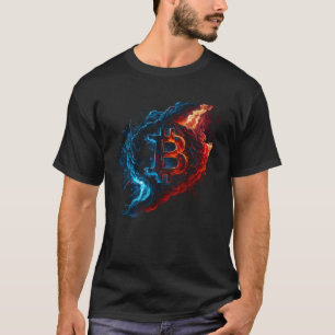 Camiseta Bitmoney Blue Flames Btc Coin Crypto Vintage Crypt