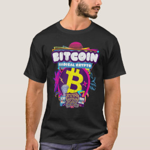 Camiseta Bitmoney Crypto Radical Currency 80s Púrpura, rosa
