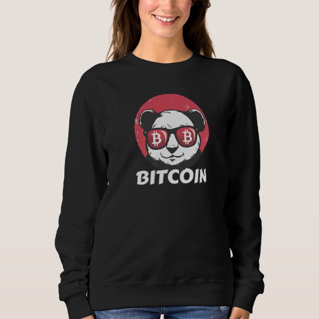 Camiseta Bitmoney Cute Crypto Panda Sun Óculos Retro (Frente)