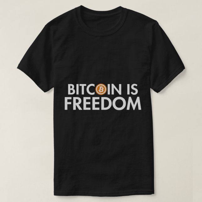 Camiseta Bitmoney é Freedom Crypto Cryptocurrency Blocchai (Frente do Design)