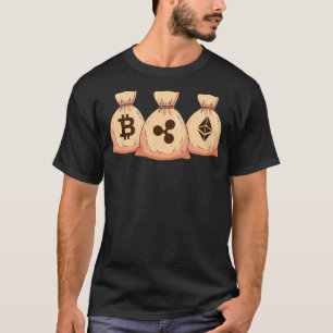 Camiseta Bitmoney Eth Ripple BTC Crypto Currency Blocchain