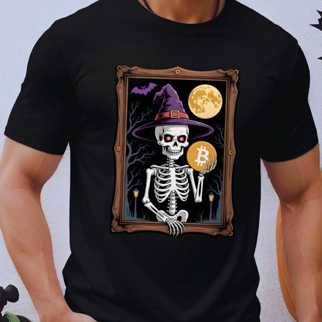 Camiseta Bitmoney Halloween Skeleton Spooky Crypto (Criador carregado)