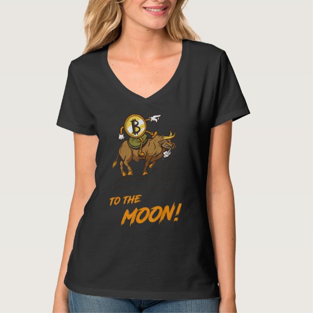 Camiseta Bitmoney Hodl À Lua Btc Bull Crypto Hodler (Frente)