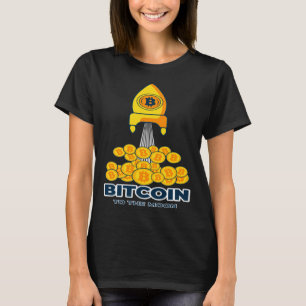 Camiseta Bitmoney para a Cryptocurrency da Bitmoeda Lua e T