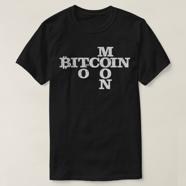 Camiseta bitmoney para a lua, uma encrenca engraçada de pre (Frente do Design)