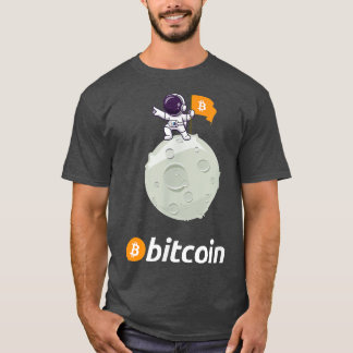 Camiseta Bitmoney para o Astronauta da Lua Crypto Currency 