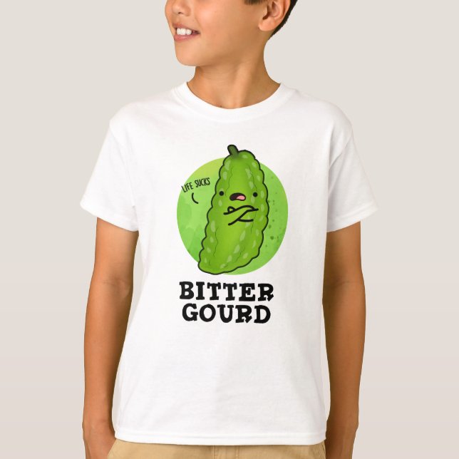 Camiseta Bitter Gourd Engraçado Veggie Pun (Frente)