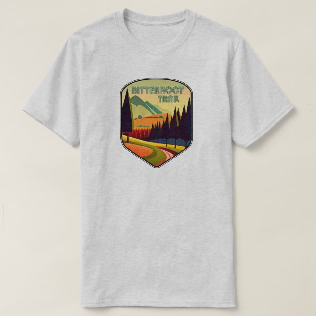 Camiseta Bitterroot Trail Montana Colors (Frente do Design)
