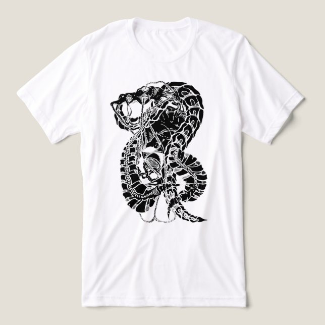 Camiseta Bizarre Abstrato Surreal Serpentina Arte Insectil (Design frontal)