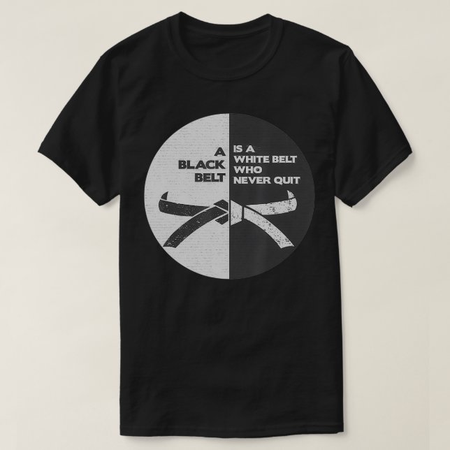 Camiseta BJJ Black belt é um cinto branco que nunca desisti (Frente do Design)