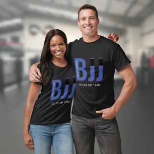 Camiseta BJJ brasileiro Jiu Jitsu adiciona nome Blue Belt