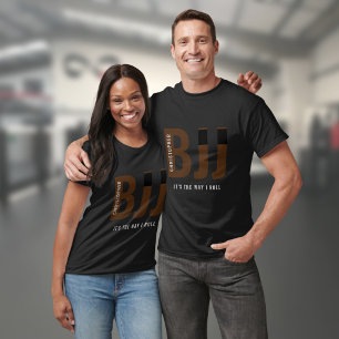 Camiseta BJJ brasileiro Jiu Jitsu adiciona nome Brown Belt