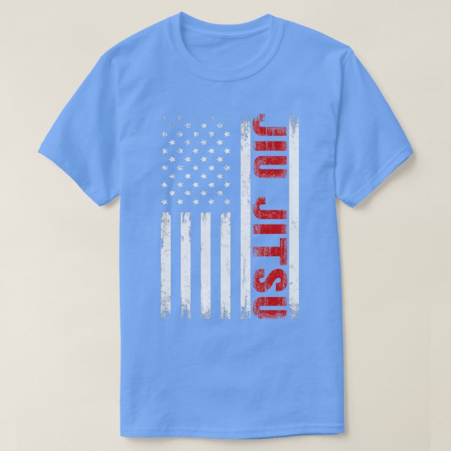 Camiseta BJJ brasileiro Jiu Jitsu Bandeira americana US (Frente do Design)
