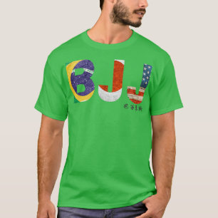 Camiseta BJJ com Brasil Japão e bandeira dos EUA