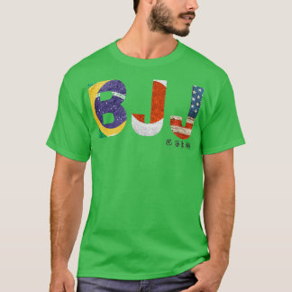 Camiseta BJJ com Brasil Japão e bandeira dos EUA
