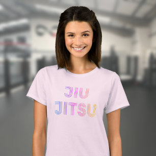 Camiseta BJJ Funky brasileira Jiu Jitsu cor-de-rosa feminin