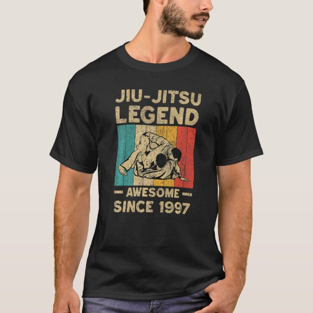 Camiseta BJJ Jiu-Jitsu, 25 Anos, Legenda Incrível Desde 19 (Frente)