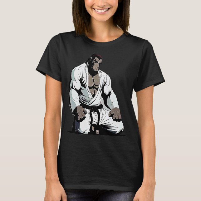 Camiseta BJJ MMA Gorilla Brasileiro Jiu Jitsu Grappling (Frente)