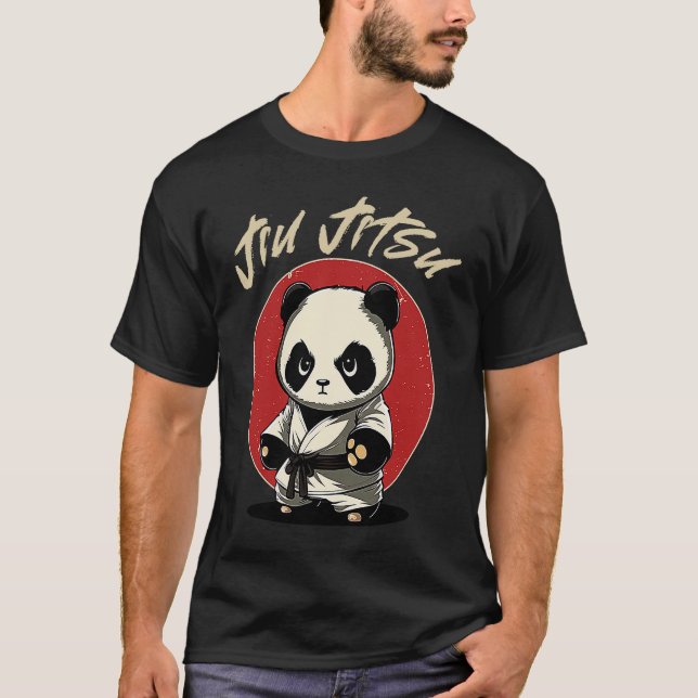 Camiseta BJJ MMA Panda   Brazilian Jiu Jitsu Grappling (Frente)