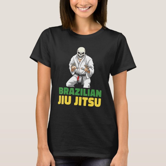 Camiseta Bjj Skeleton Brasileiro Jiu Jitsu E Grappling (Frente)