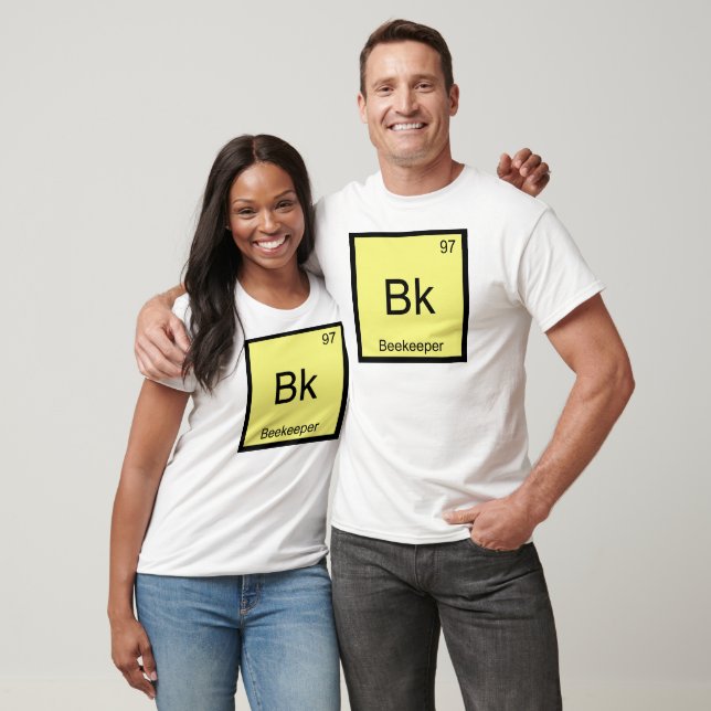 Camiseta Bk - Símbolo do Elemento Químico do Apicultor Bee  (Unissex)