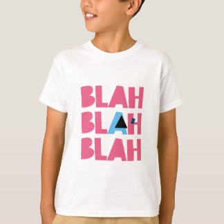 Camiseta Blá blá feminino azul de Bla do rosa sarcástico do