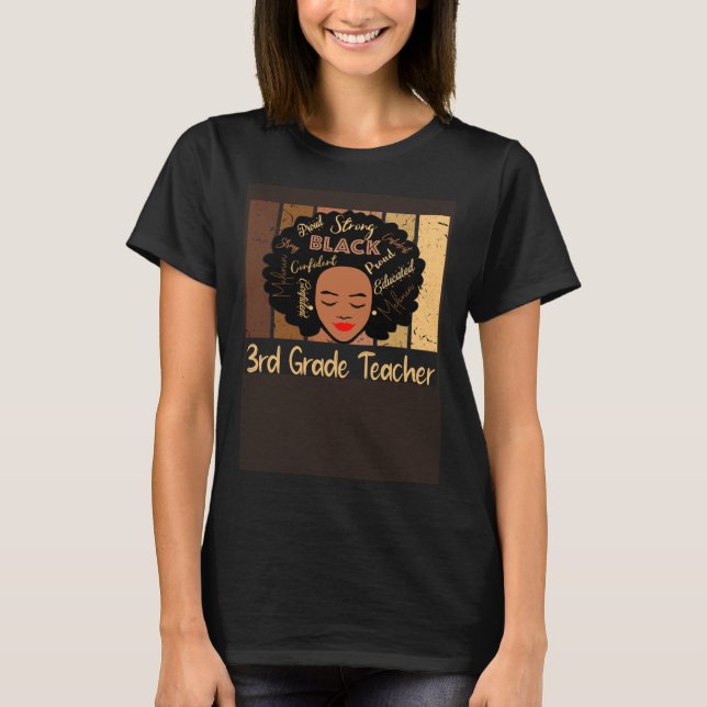 Camiseta Black 3rd Grade Teacher Love African American (Frente)