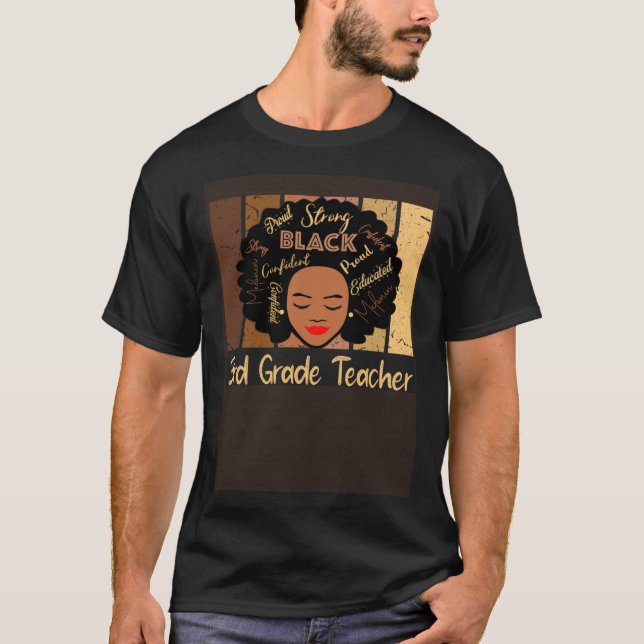 Camiseta Black 3rd Grade Teacher Love African American (Frente)