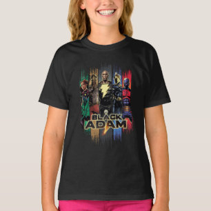 Camiseta Black Adam Characters In Stripes Graphic