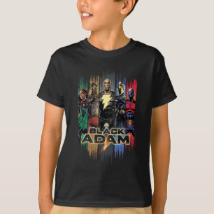 Camiseta Black Adam Characters In Stripes Graphic