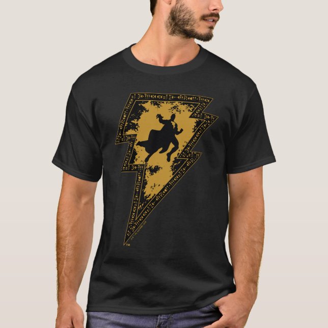 Camiseta Black Adam Distressed Lightning Bolt Graphic (Frente)