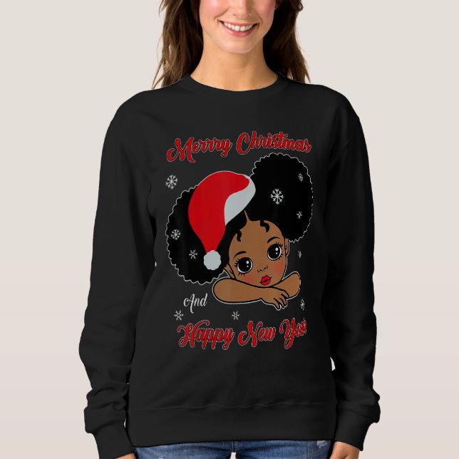 Camiseta Black African American Santa Christmas Melanin Gir (Frente)