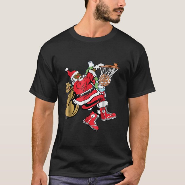 Camiseta Black African American Santa Claus Basbasquetebol  (Frente)