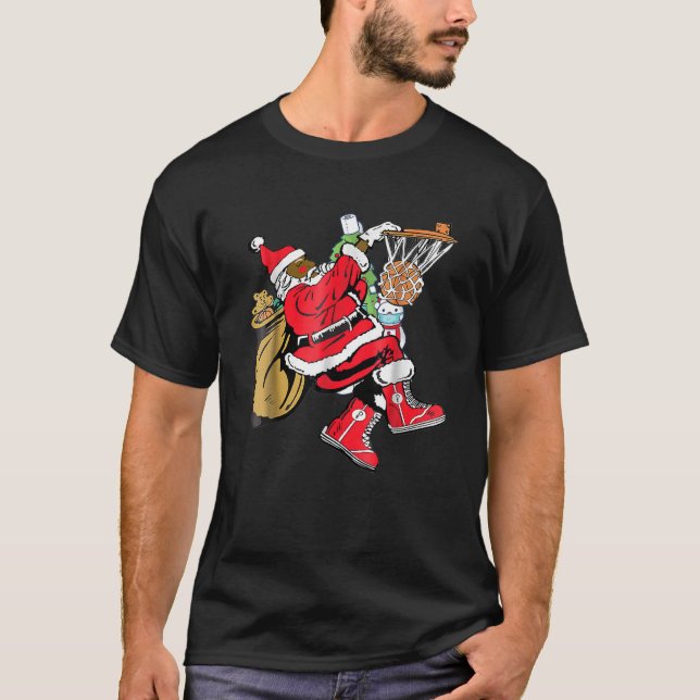 Camiseta Black African American Santa Claus Basbasquetebol  (Frente)