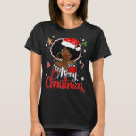 Camiseta Black African Girl American Melanin Christmas Sant<br><div class="desc">Black African Girl American Melanin Christmas Santa Hat Xmas</div>