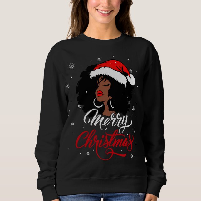 Camiseta Black African Girl American Papais noeis Christmas (Frente)
