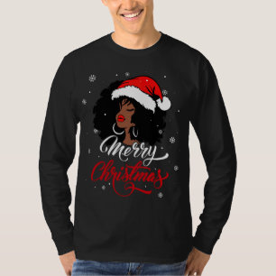 Camiseta Black African Girl American Papais noeis Christmas