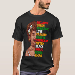 Camiseta Black African Queen Words Girl Afro Natural Hair M