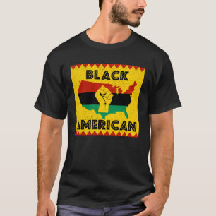 Camiseta Black American Pan-Africano Bandeira Negra