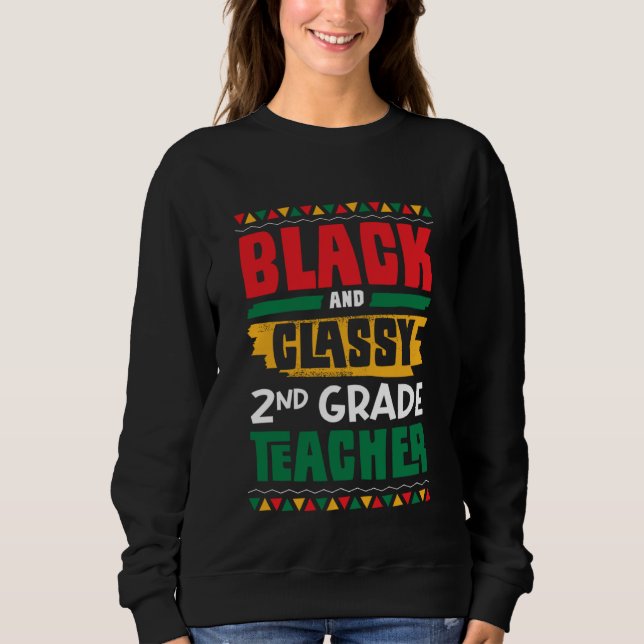 Camiseta Black and Classy 2nd Grade Teacher Black History M (Frente)