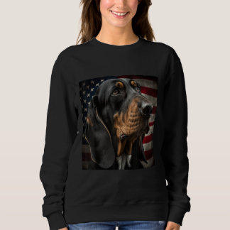 Camiseta Black and Tan Coonhound 4th of July Black and Tan