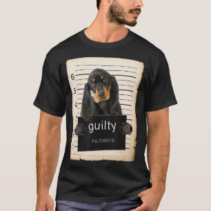 Camiseta Black and Tan Coonhound Dog mug shot TSirt
