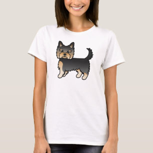 Camiseta Black And Tan Yorkshire Terrier Yorkie Cartoon Dog