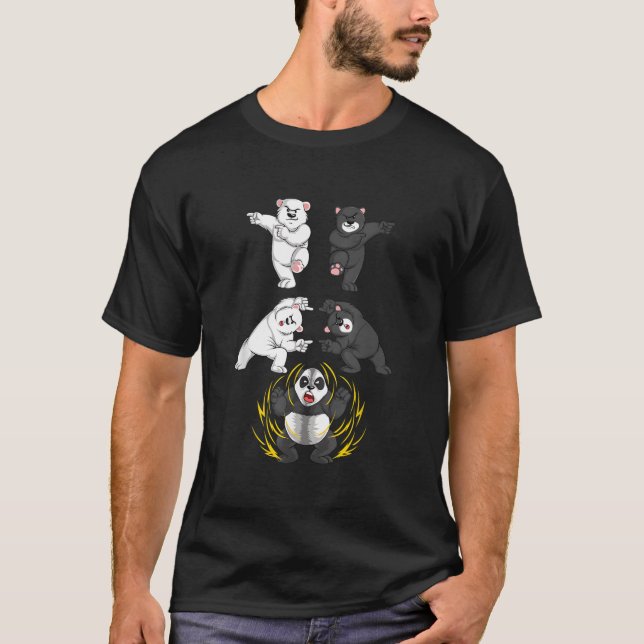 Camiseta Black And White Bear Into Panda Fusion (Frente)