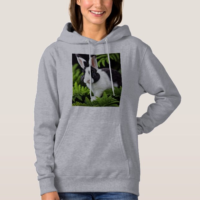 Camiseta Black And White Bunny Rabbit, (Frente)
