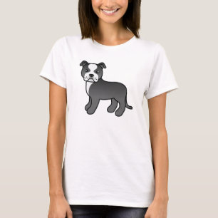 Camiseta Black And White Staffordshire Bull Terrier