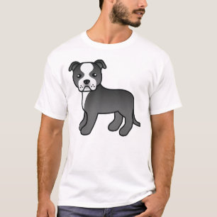 Camiseta Black And White Staffordshire Bull Terrier Dog